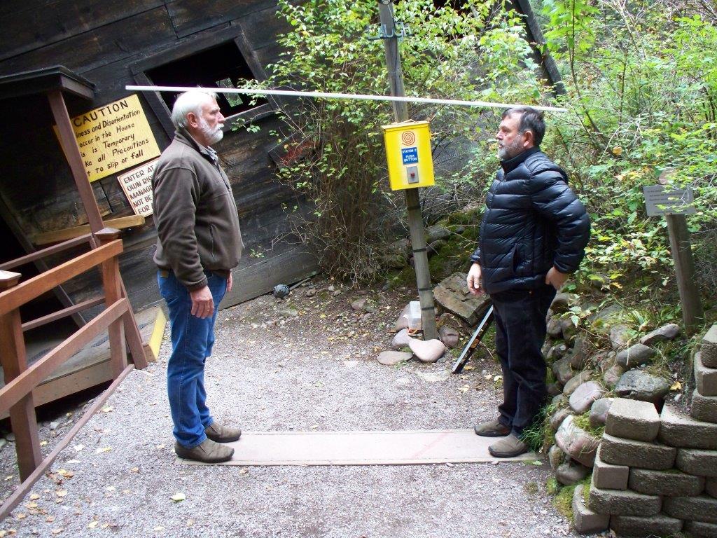 Dan Shaw and Nick Nelson demonstrate shrink and grow at the Montana Vortex